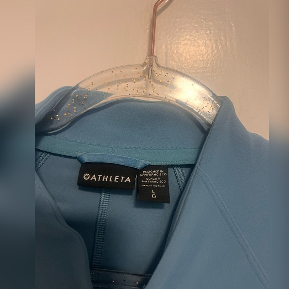 Athleta Salutation Ribbed Blue Jacket Women's $120 Size L - Picture 4 of 7